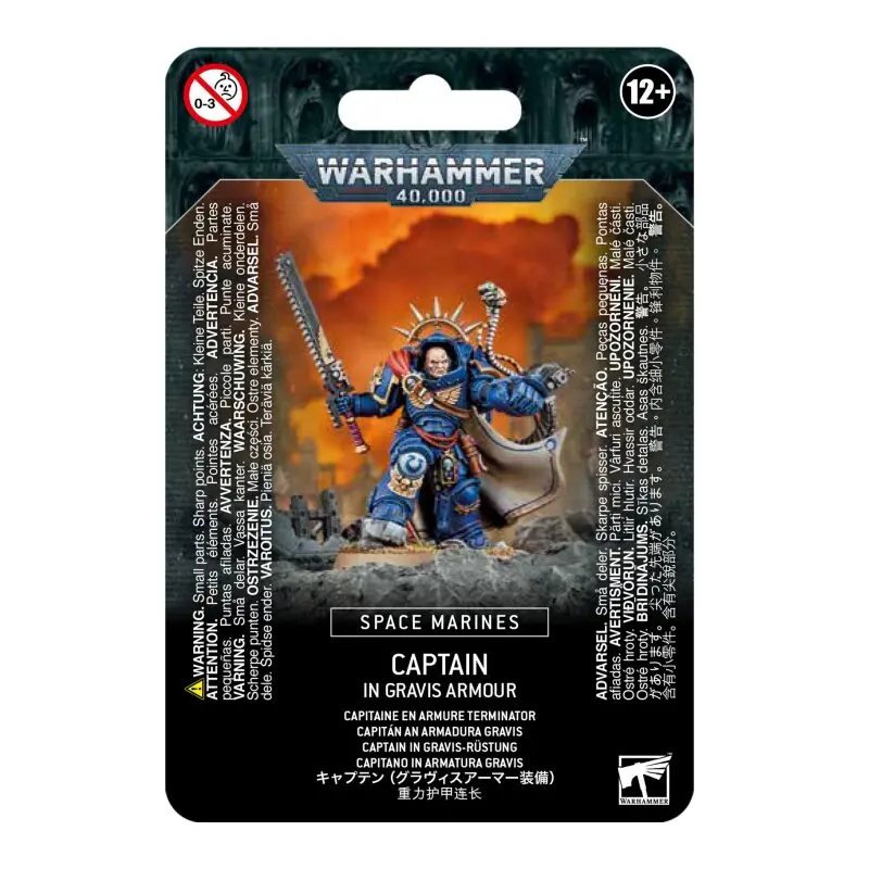 Captain in gravis armour, space marines, warhammer 40k, games workshop, model 48-70